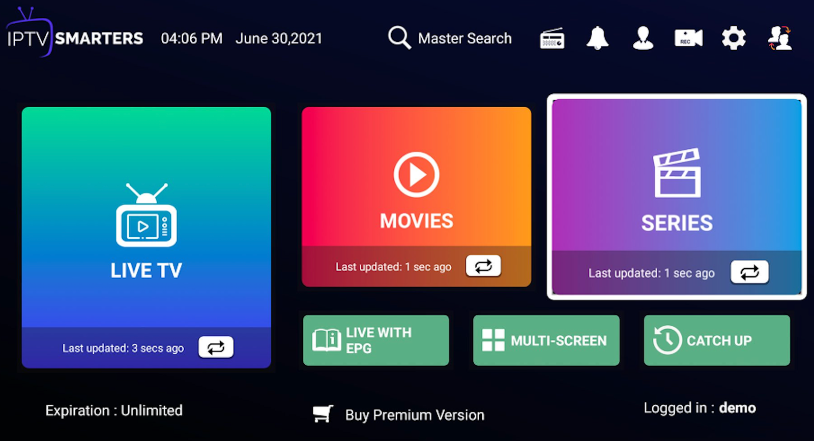 IPTV Suomi käyttöliittymä